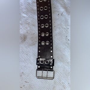 Men's Black Leather Studded Belt